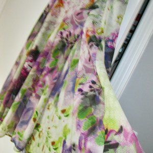 "LAPIS FULL SKIRT SZ S W/ELASTIC WAIST W/FLORAL DESIGN"